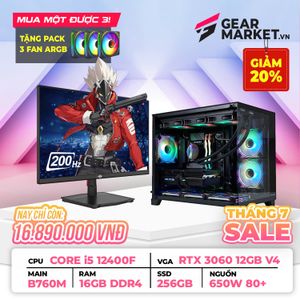 PC GAMING MAXZONE I5 12400F | RAM 16GB | RTX 3060 | SSD 256GB | 24.5IN 200HZ